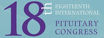 A blue banner with the words " 8 th international pituitary congress ".